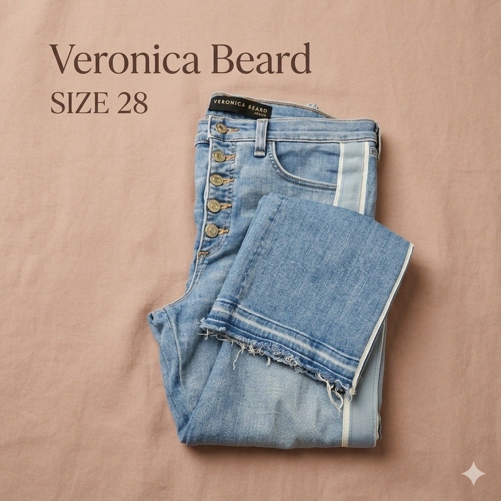Veronica Beard Carolyn 10" Baby Boot High Rise Jeans Ocean Blue Women 28